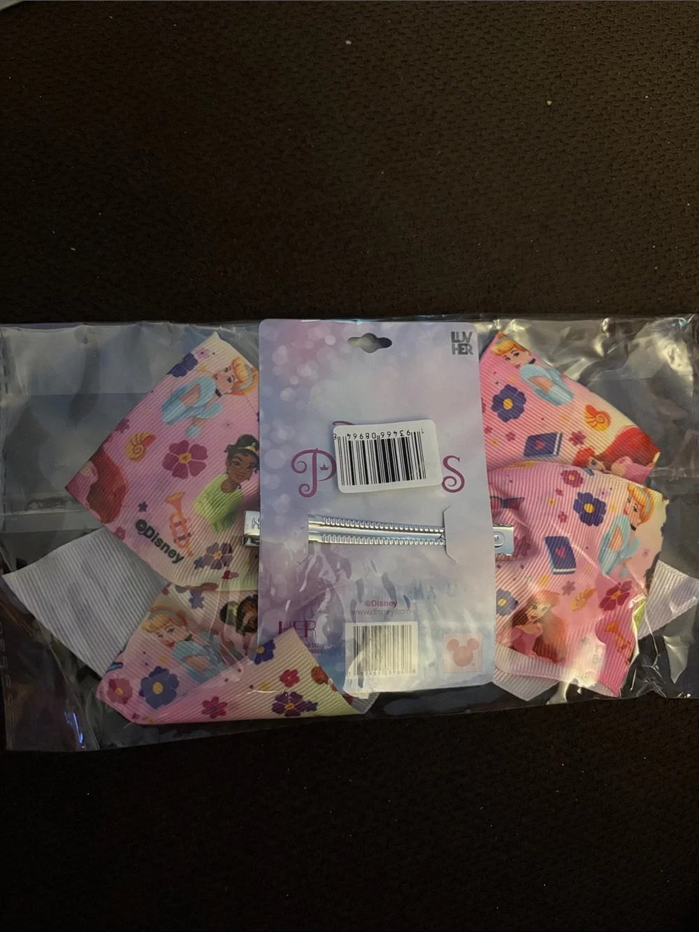 Disney Princess Pink Floral Character Hair Bow